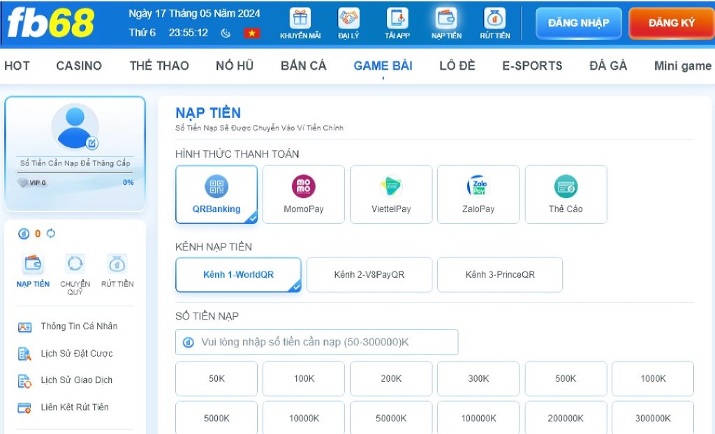 Nhà cái hỗ trợ đa dạng hình thức giao dịch