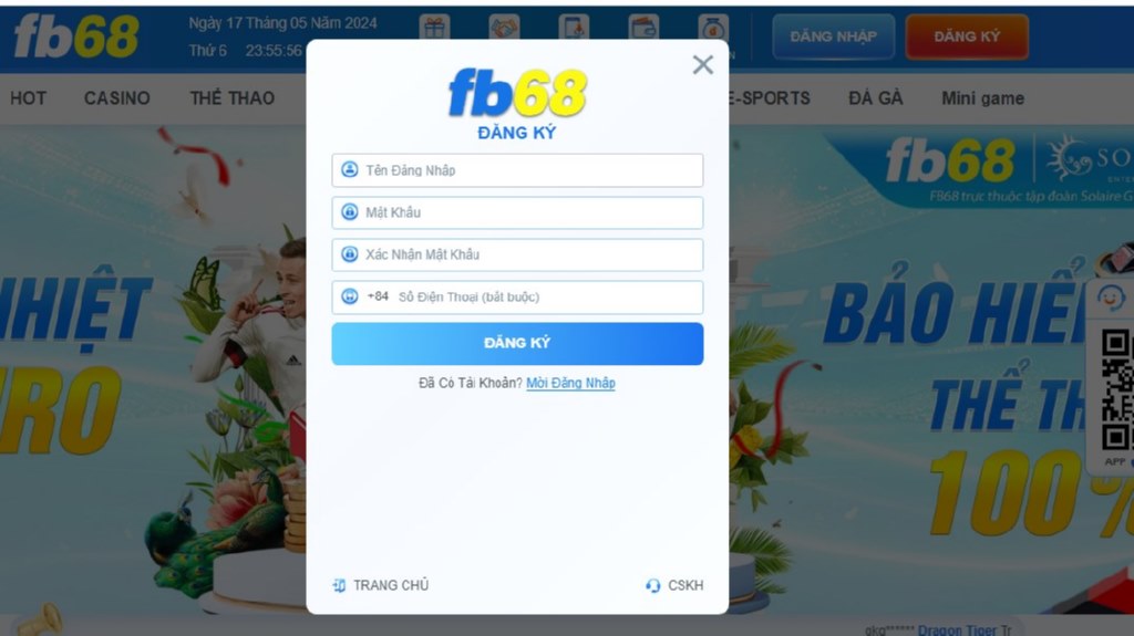 Đăng ký FB68 đơn giản, xét duyệt nhanh chóng