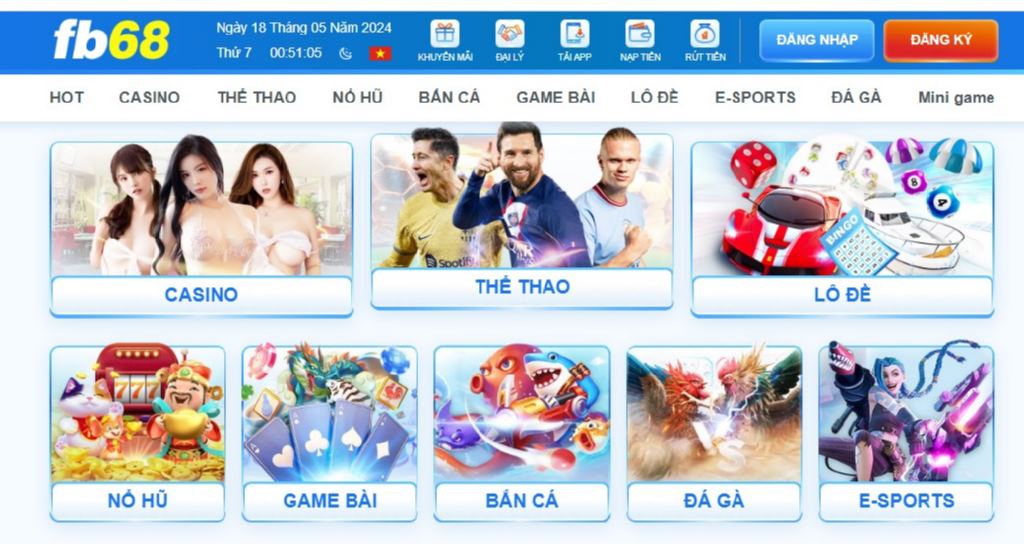 Sau khi nạp tiền Fb68 bạn có thể thoải mái lựa chọn tham gia game ngay