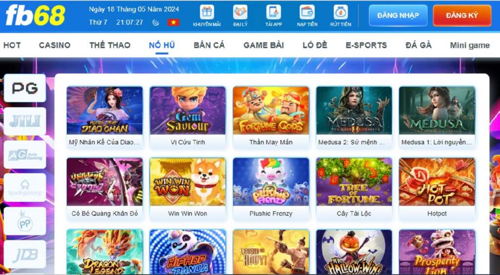 Kho tàng game nổ hũ FB68 đẳng cấp