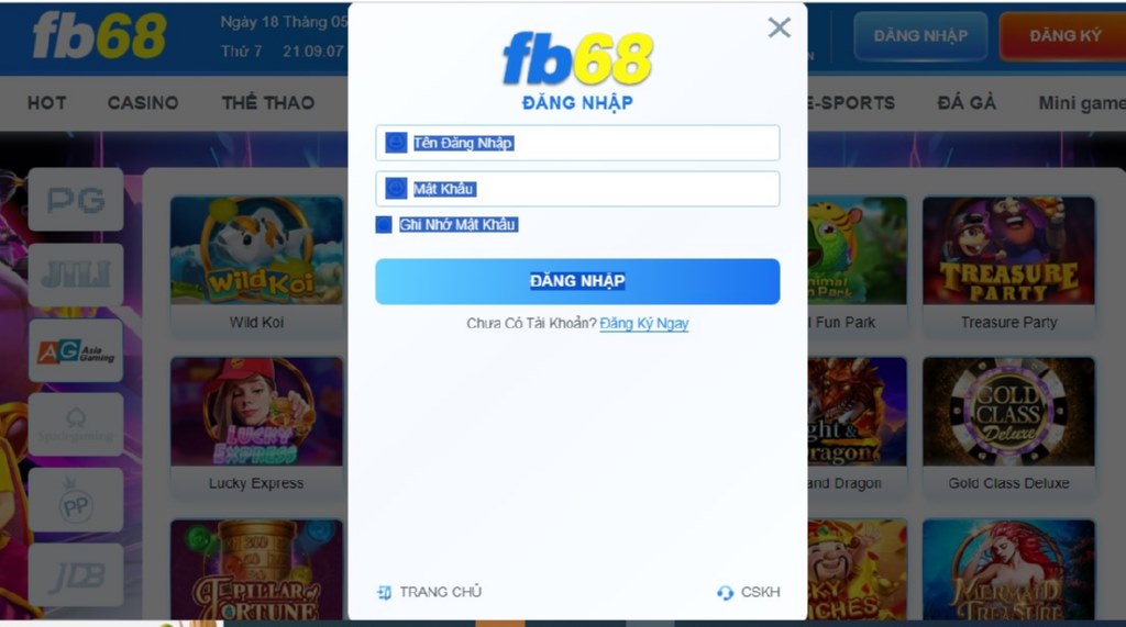 Đăng nhập tài khoản tham gia game nổ hũ ngay